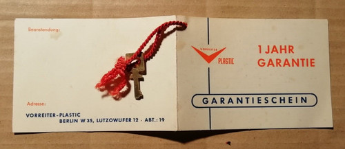 Garantieschein und schlüssel - garantieschein,